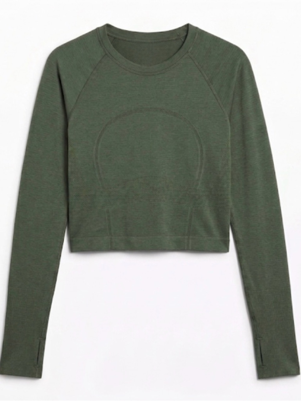 lululemon athletica Olive Seamless Cropped Crew Sweatshirt size small